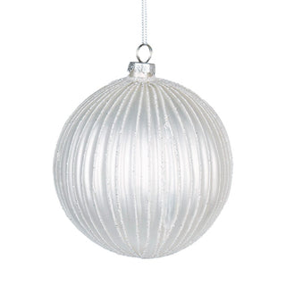 Luxury Seasonal White Glitter Ball Ornament - ironyhome