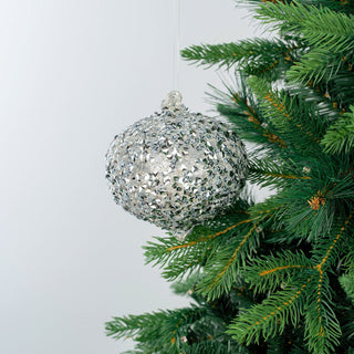 Luxury Silver Mirrored Onion Ornament - ironyhome