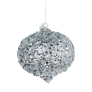 Luxury Silver Mirrored Onion Ornament - ironyhome