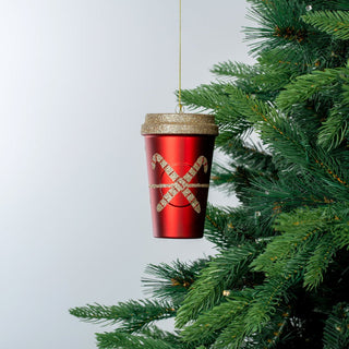 Luxury Yuletide Red & Champagne Coffee Cup Ornament - ironyhome