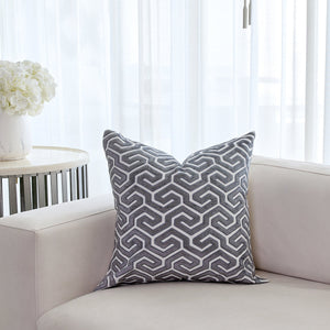 Lyra Grey Square Cotton Cushion