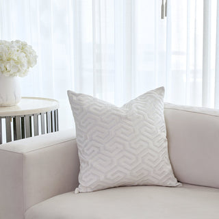 Lyra Ivory Square Cotton Cushion - ironyhome