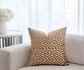 Lyra Tan Square Cotton Cushion - ironyhome