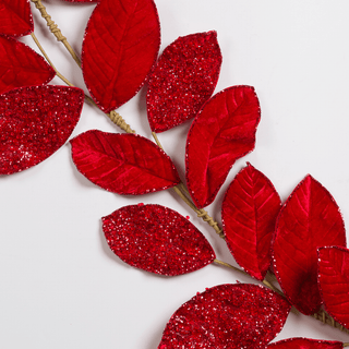 Majestic Red Magnolia Leaf Garland - Irony Home
