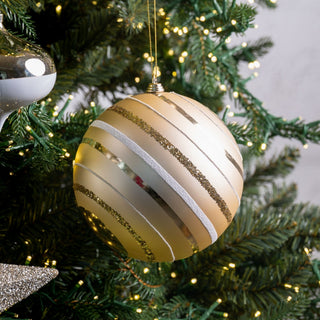 Matte Champagne Swirl Ball Ornament - Irony Home