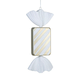 Matte White & Champagne Rectangle Candy Ornament - ironyhome