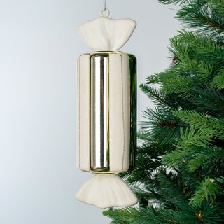 Matte White & Shiny Champagne Candy Ornament Set - ironyhome