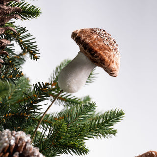 Medium Amber Musroom Ornament With Rhinestones - ironyhome