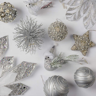 Metallic Silver Starburst Ornament - ironyhome