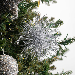 Metallic Silver Starburst Ornament - ironyhome