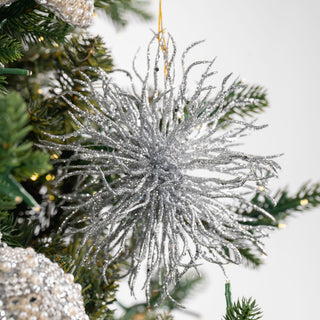 Metallic Silver Starburst Ornament - ironyhome
