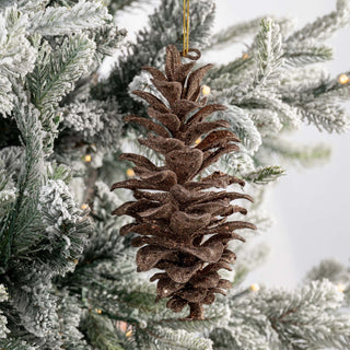 Mettalic Brown Pinecone Ornament - ironyhome