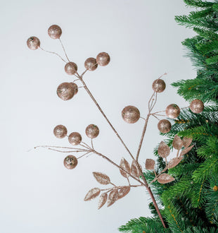 Mettalic Pink Festive Berry Tree Pick - Set of 6 - ironyhome