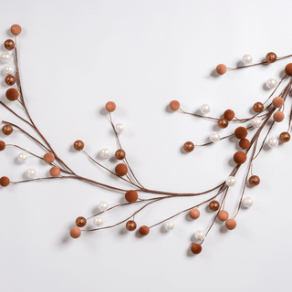 Mini Cream Brown Ball Garland - Irony Home