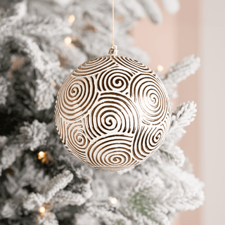 Mint Green Beige Woven Ball Ornament 6-inch - Irony Home