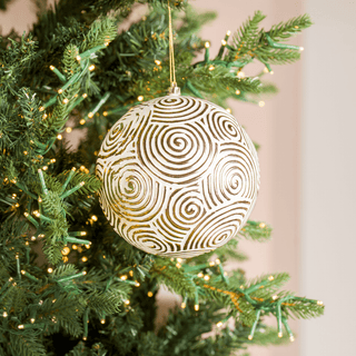 Mint Green Beige Woven Ball Ornament 6-inch - Irony Home