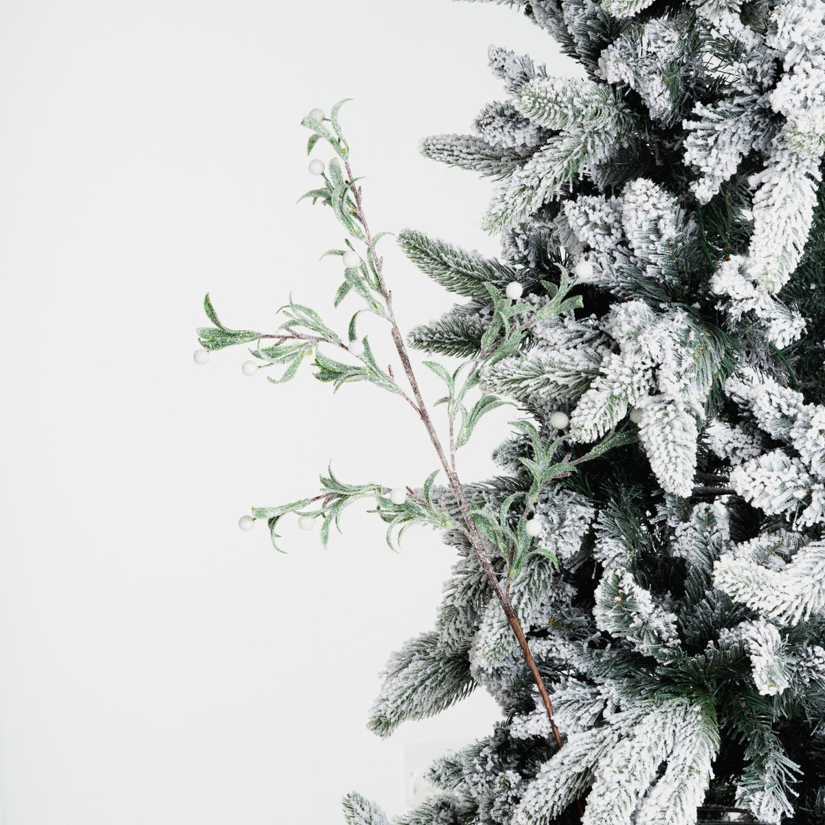 Mistletoe Christmas Tree Pick with White Winterberries