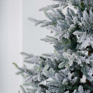 Mixed Foliage Flocked Pre - Lit Christmas Tree - ironyhome