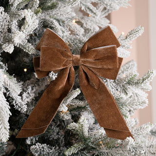 Mocha Velvet Clip-on Bow - Irony Home