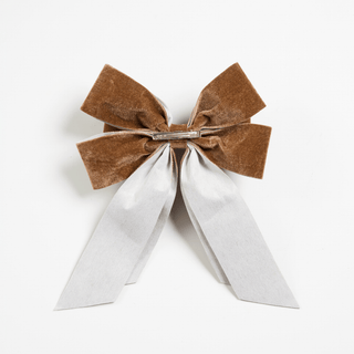 Mocha Velvet Clip-on Bow - Irony Home