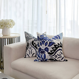 Monochrome Modern Paisley Square Cushion - ironyhome