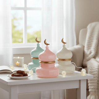 Moonlight Royale Glass Dome with Gold Detailing - ironyhome