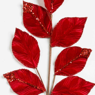 Noble Red Leaf Pick with Glitter - Irony Home