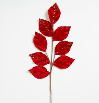 Noble Red Leaf Pick with Glitter - Irony Home