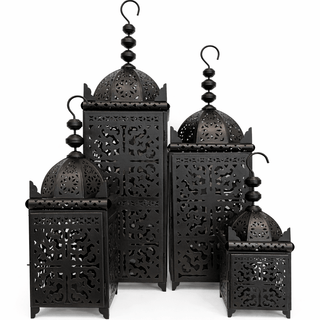 Noir Filigree Dome Lantern - ironyhome