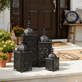 Noir Filigree Dome Lantern - ironyhome