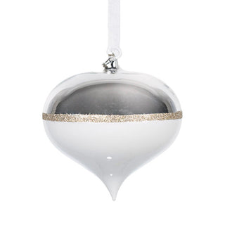 Opulent White and Silver Christmas Onion Ornament - ironyhome