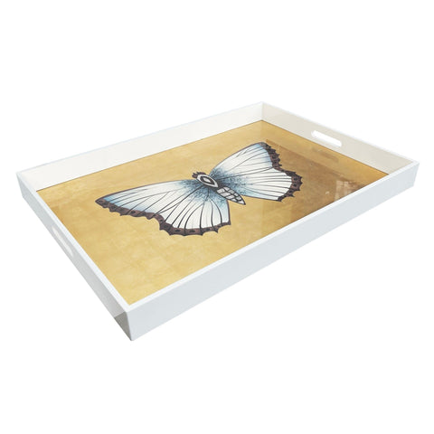 Papilio Gold Rectangular Lacquer Tray - ironyhome