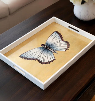 Papilio Gold Rectangular Lacquer Tray - ironyhome