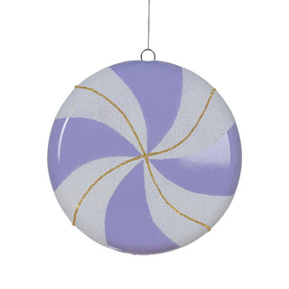 Pastel Morandi Lilac & White Round Ornament - ironyhome