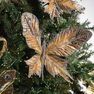 Pearl And Gold Metallic Butterfly Clip - on Ornament - ironyhome