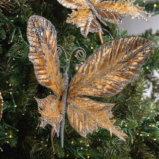 Pearl And Gold Metallic Butterfly Clip - on Ornament - ironyhome