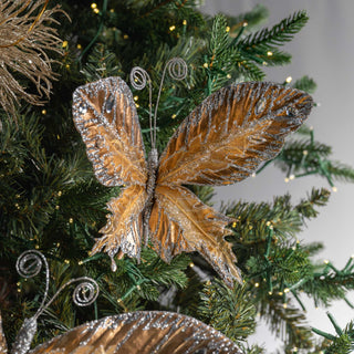 Pearl And Gold Metallic Butterfly Clip - on Ornament - ironyhome