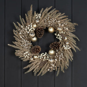 Pine Needle Wreath with LED Lights