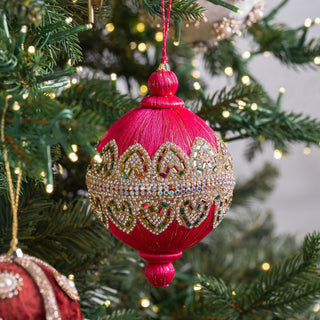 Pink Vintage Ornament with Jewels - ironyhome