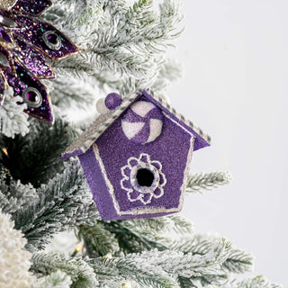 Purple Candy Gingerbread Birdhouse Ornament - ironyhome
