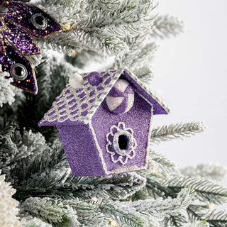 Purple Candy Gingerbread Birdhouse Ornament - ironyhome