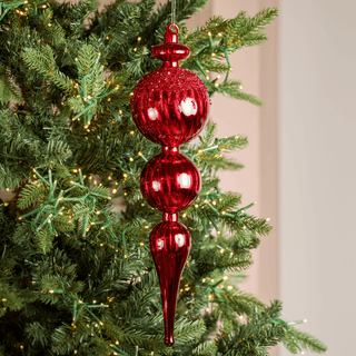 Radiant Red Glass Hanging Finial Ornament - Irony Home