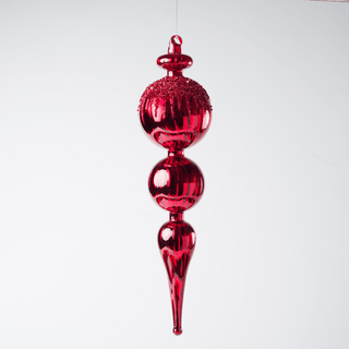 Radiant Red Glass Hanging Finial Ornament - Irony Home
