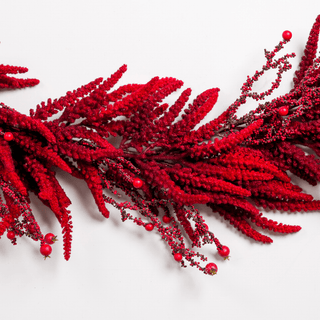 Real Touch Red Amaranthus with Red Berry Garland - Irony Home