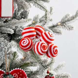 Red And White Swirl Ball Bunch Pick - ironyhome