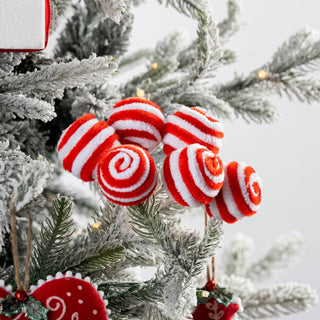 Red And White Swirl Ball Bunch Pick - ironyhome