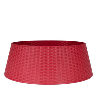 Red Basketweave Rattan Tree Collar - ironyhome