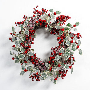 Red Berry and Holly Leaf Wreath