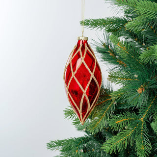 Red Crystal Shuttle Ornament with Glitter Accents - ironyhome