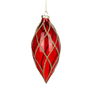 Red Crystal Shuttle Ornament with Glitter Accents - ironyhome